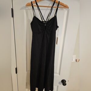 Elegant Black Midi Dress with Strappy Back - Perfect for Any Occasion!